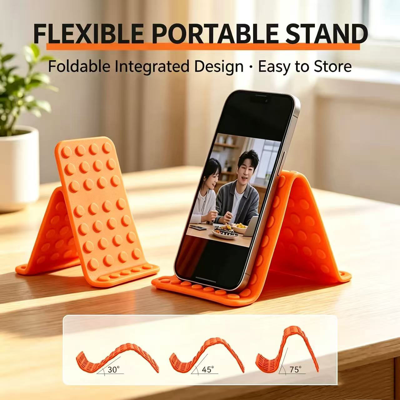 Standing Desk - Tragbarer Universeller Telefonständer Winkelverstellbarer Silikon-Desktop-Tablet-Laptop-Halter Faltbare