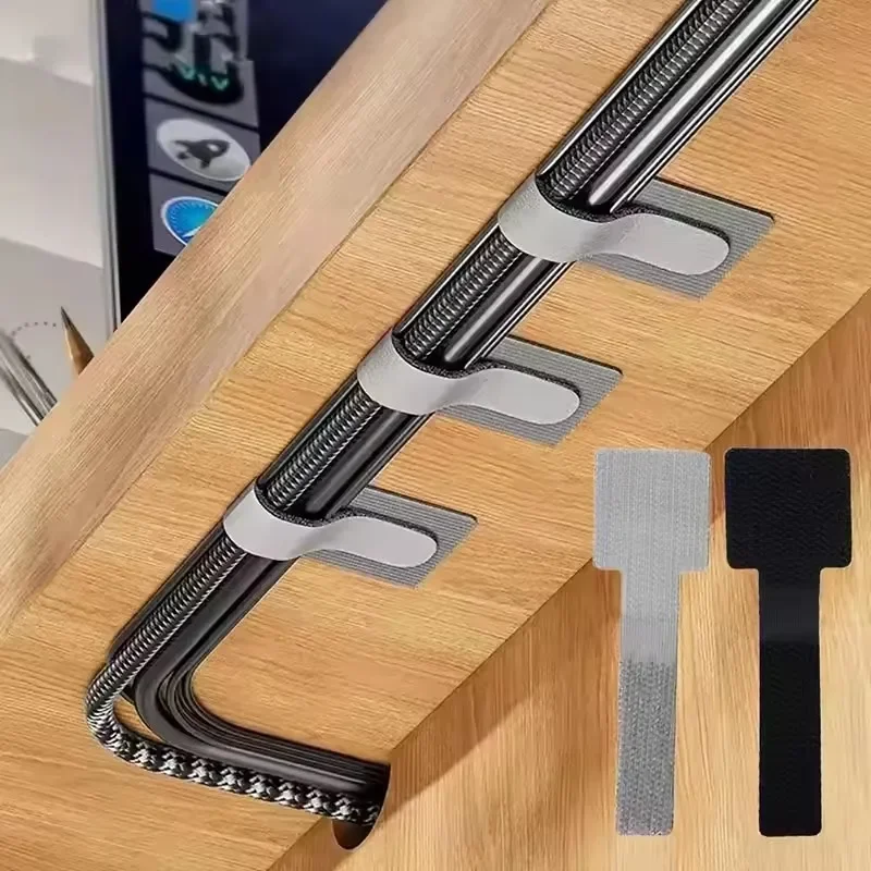 Desk Organizer - Wiederverwendbare Kabelbinder, Kabelorganisator, Kabelhalter, selbstklebend, verstellbare