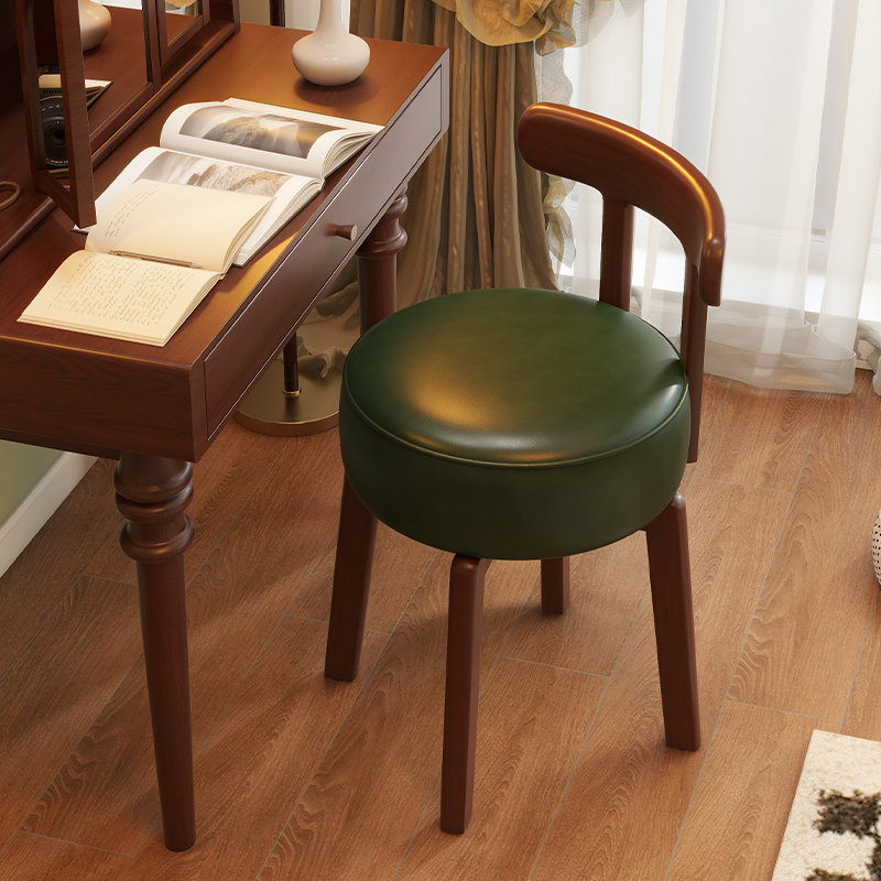 Office Chair Cushion - Drehbarer Schminkstuhl aus Massivholz, Lederkissen, Schminkstuhl