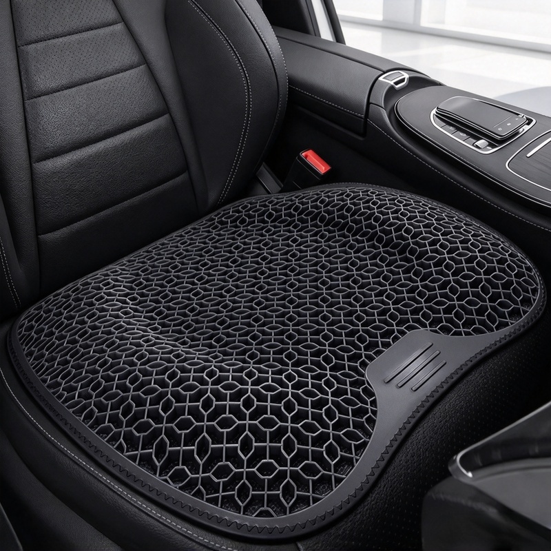 Office Chair Cushion - Atmungsaktives Waben-Gel-Sitzkissen, ergonomisches Druckentlastungskissen, tragbar, waschbar,