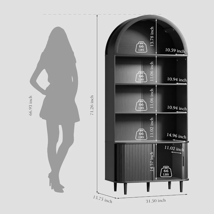 71 cm hohes, gewölbtes Bücherr – Bookshelf Bewertung und Preis
